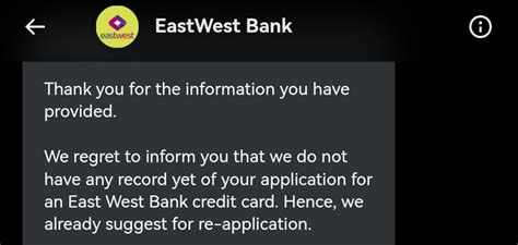 EastWest Credit Card Application : r/PHCreditCards .